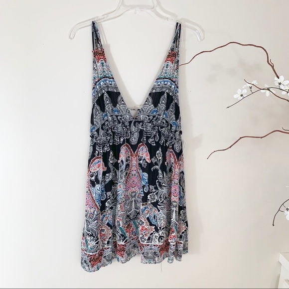 NWT Free People Me Too You Black Printed Dress XS - Picture 6 of 8